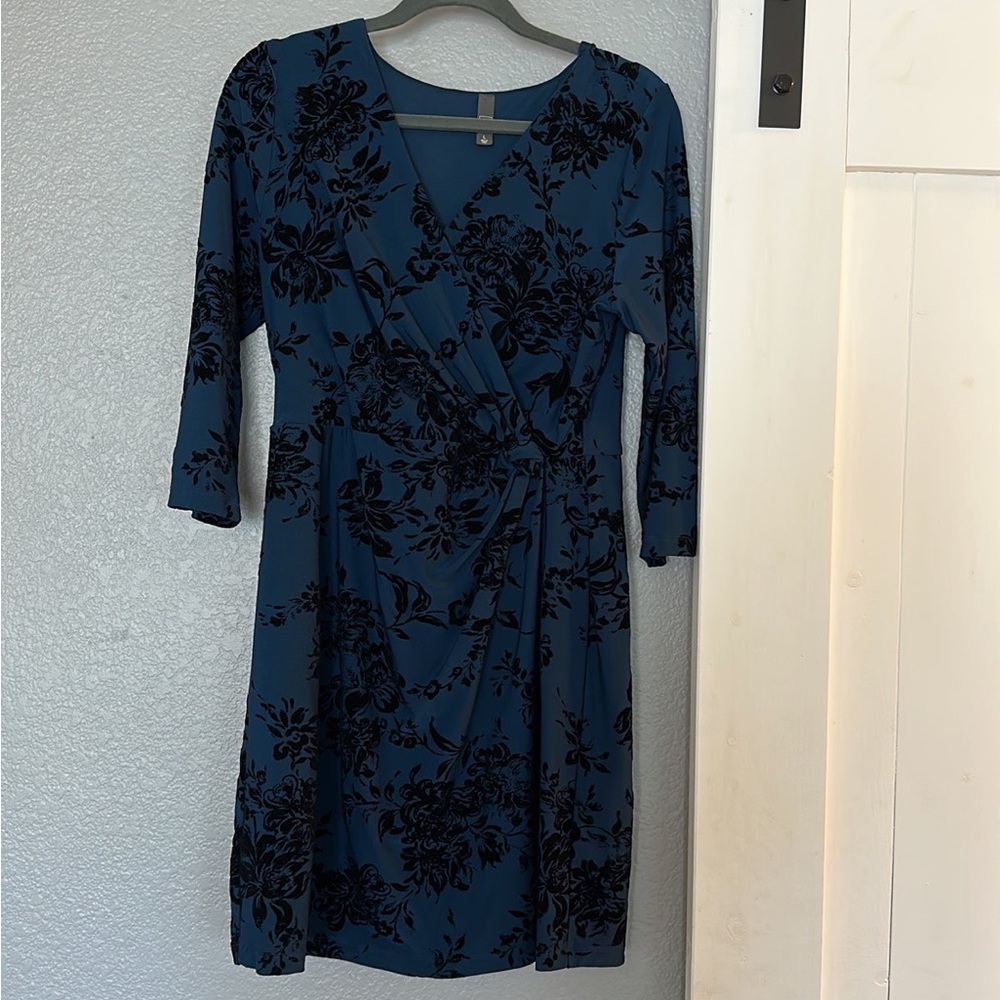 AYLA Blue Velvet Dress